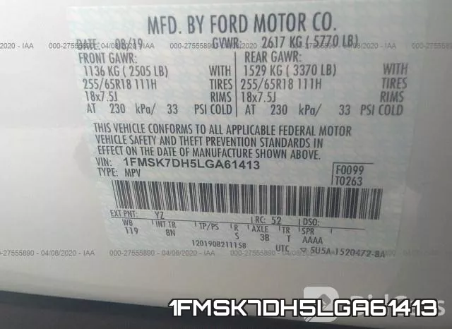 1FMSK7DH5LGA61413 фото 10