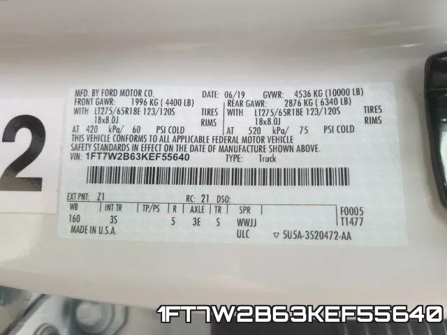 1FT7W2B63KEF55640 фото 2