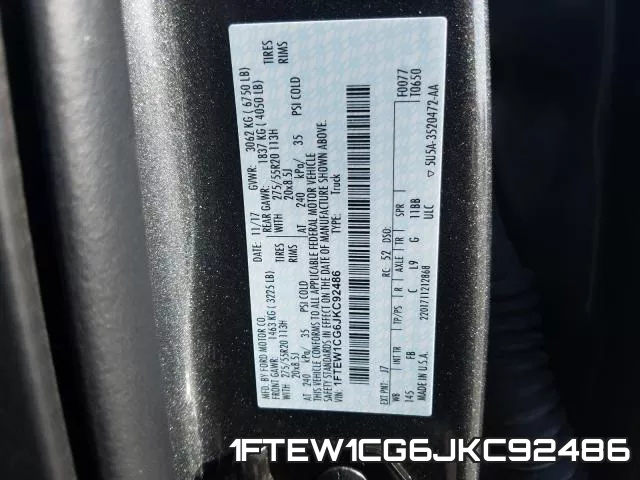 1FTEW1CG6JKC92486 фото 2