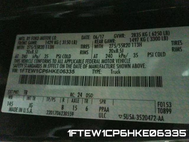 1FTEW1CP6HKE06335 фото 2