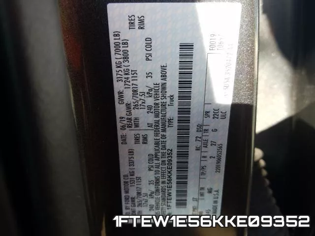 1FTEW1E56KKE09352 фото 2