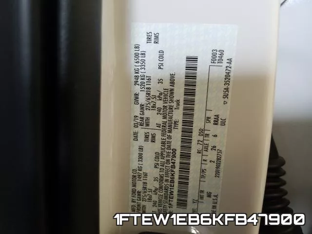 1FTEW1EB6KFB47900 фото 2
