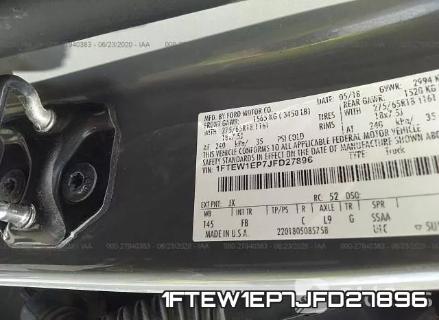 1FTEW1EP7JFD27896 фото 10