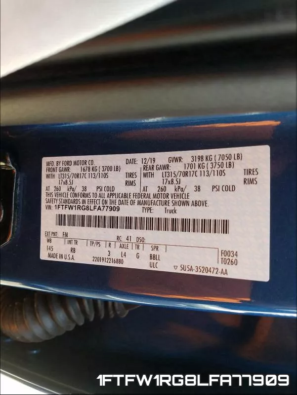 1FTFW1RG8LFA77909 фото 2