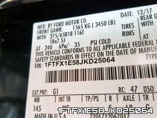 1FTFX1E58JKD25064 фото 2