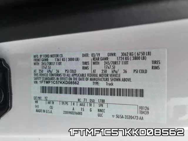 1FTMF1C57KKD08562 фото 2