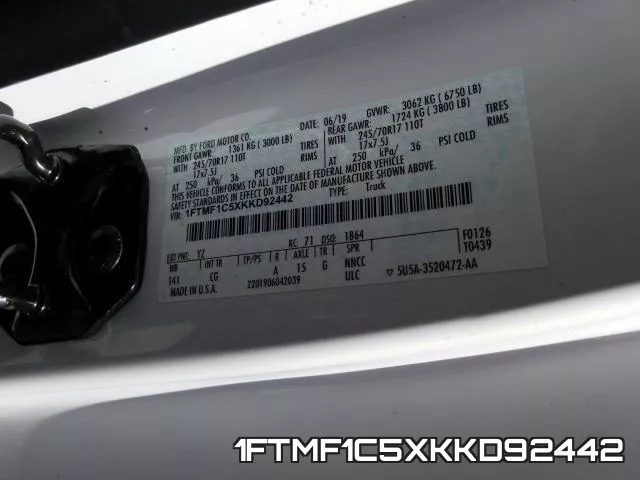 1FTMF1C5XKKD92442 фото 2