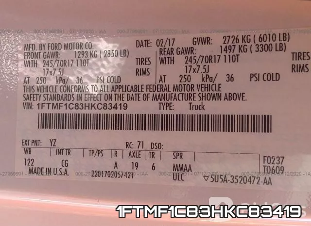 1FTMF1C83HKC83419 фото 10