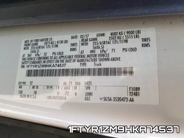 1FTYR1ZM9HKA74537 фото 2