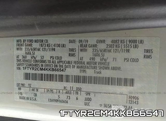 1FTYR2CM4KKB66547 фото 10