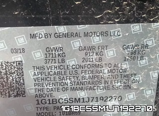 1G1BC5SM1J7192270 фото 10