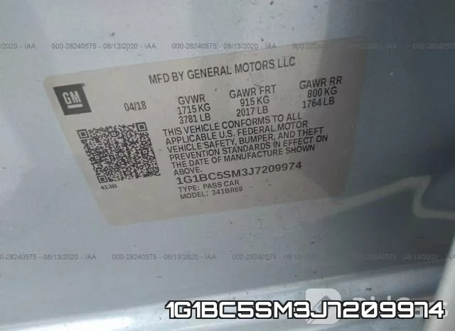 1G1BC5SM3J7209974 фото 10