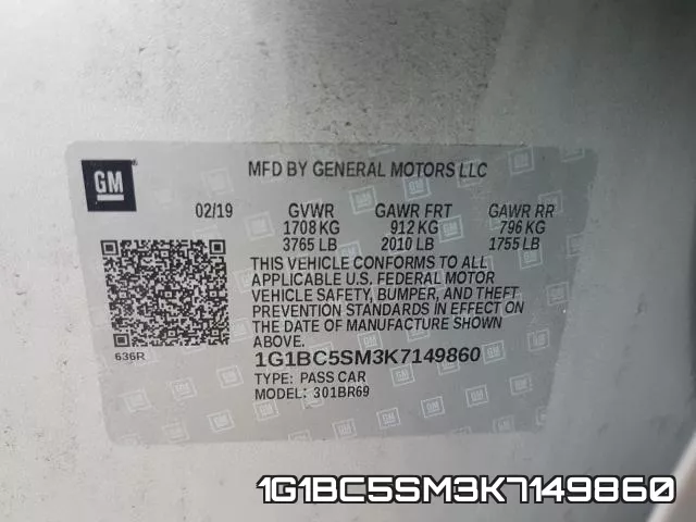 1G1BC5SM3K7149860 фото 2