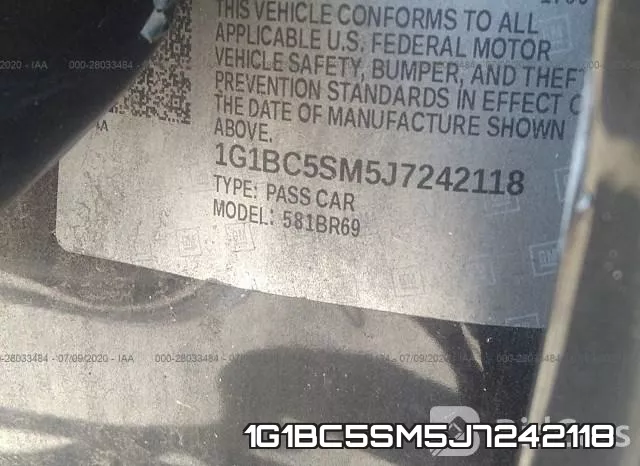 1G1BC5SM5J7242118 фото 10