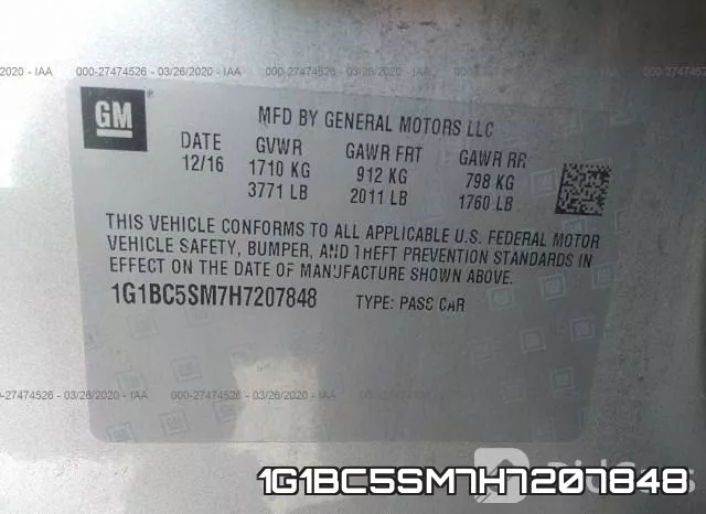 1G1BC5SM7H7207848 фото 10