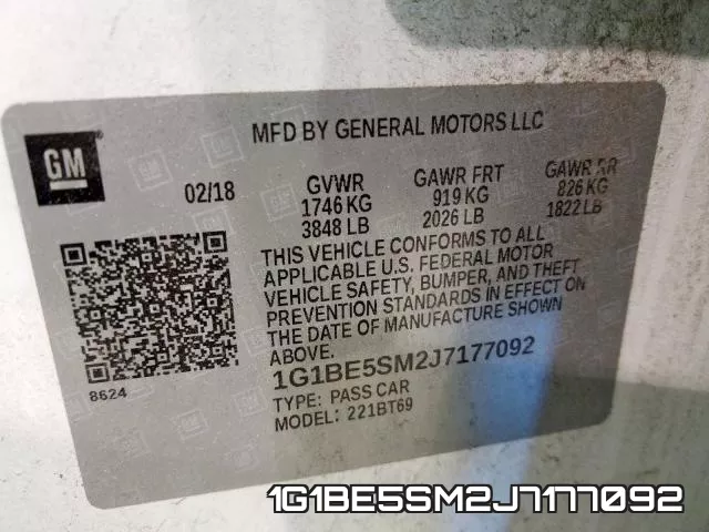 1G1BE5SM2J7177092 фото 2