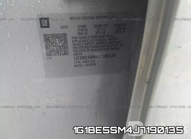 1G1BE5SM4J7190135 фото 10