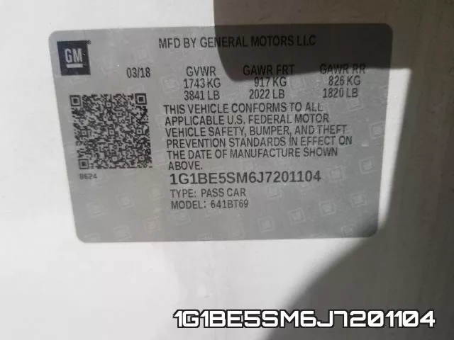 1G1BE5SM6J7201104 фото 2