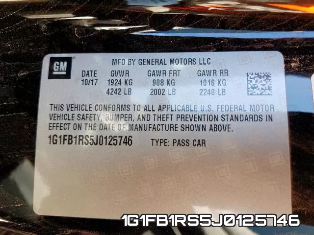 1G1FB1RS5J0125746 фото 2