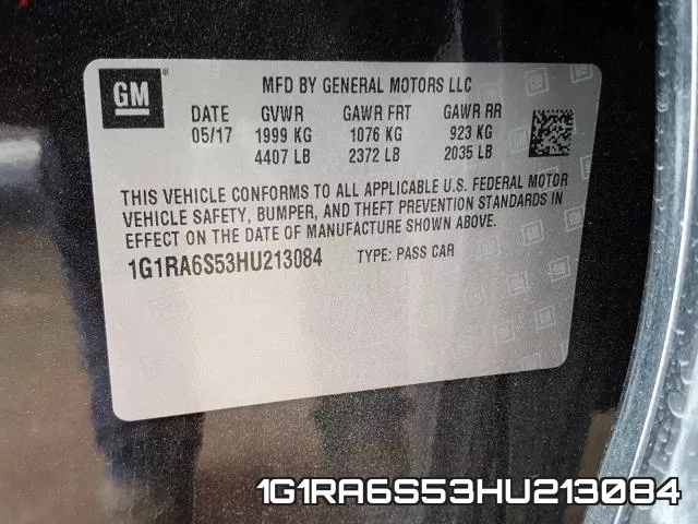 1G1RA6S53HU213084 фото 2