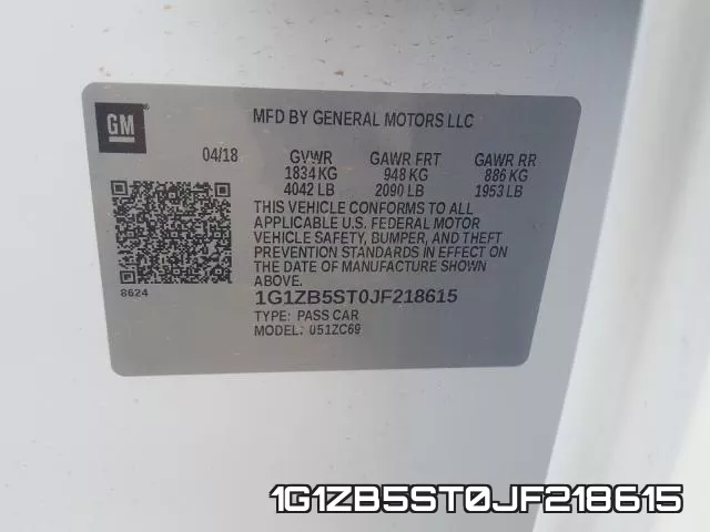 1G1ZB5ST0JF218615 фото 2