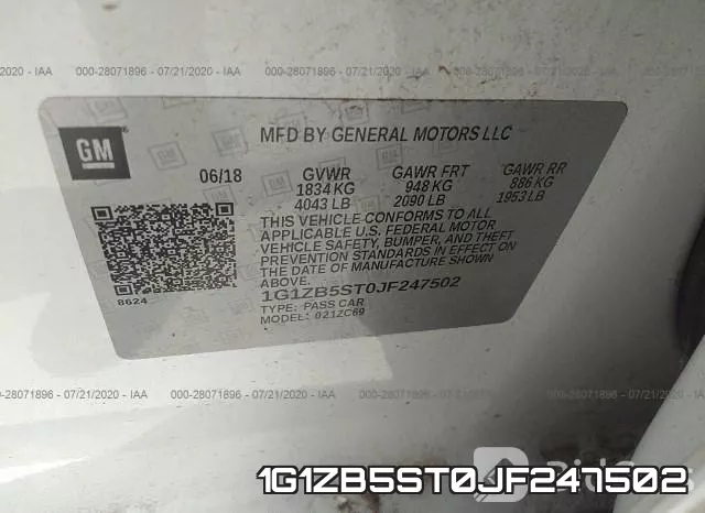 1G1ZB5ST0JF247502 фото 10