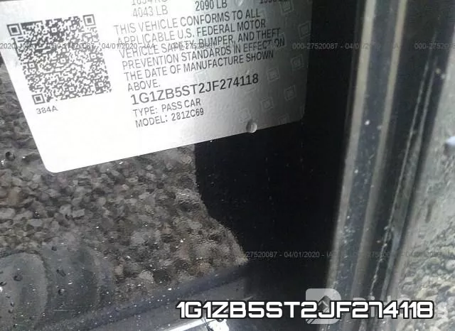 1G1ZB5ST2JF274118 фото 10