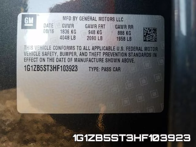 1G1ZB5ST3HF103923 фото 2