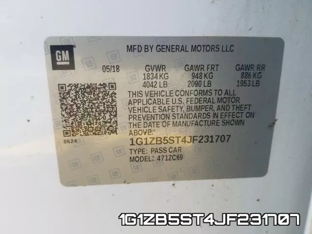 1G1ZB5ST4JF231707 фото 2