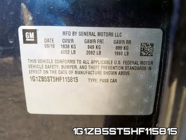 1G1ZB5ST5HF115815 фото 2