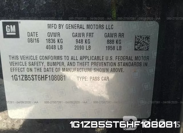 1G1ZB5ST6HF108081 фото 10