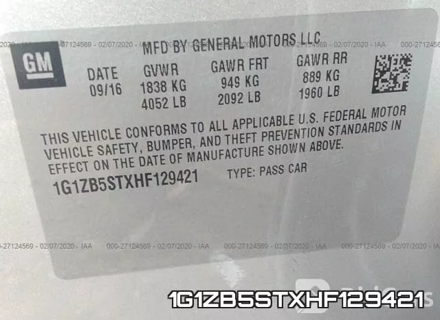 1G1ZB5STXHF129421 фото 10