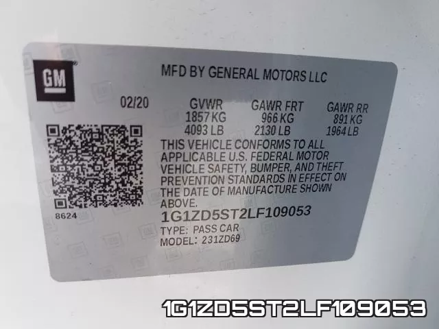 1G1ZD5ST2LF109053 фото 2