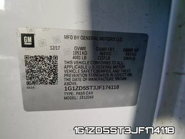 1G1ZD5ST3JF174118 фото 2