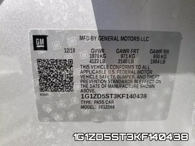 1G1ZD5ST3KF140438 фото 2