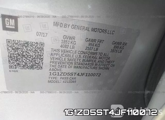 1G1ZD5ST4JF110072 фото 10