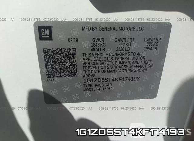 1G1ZD5ST4KF174193 фото 10