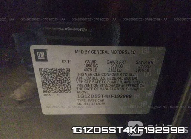 1G1ZD5ST4KF192998 фото 10