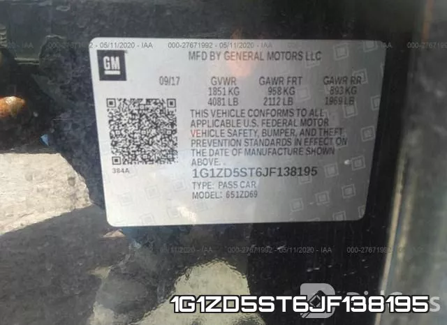 1G1ZD5ST6JF138195 фото 10