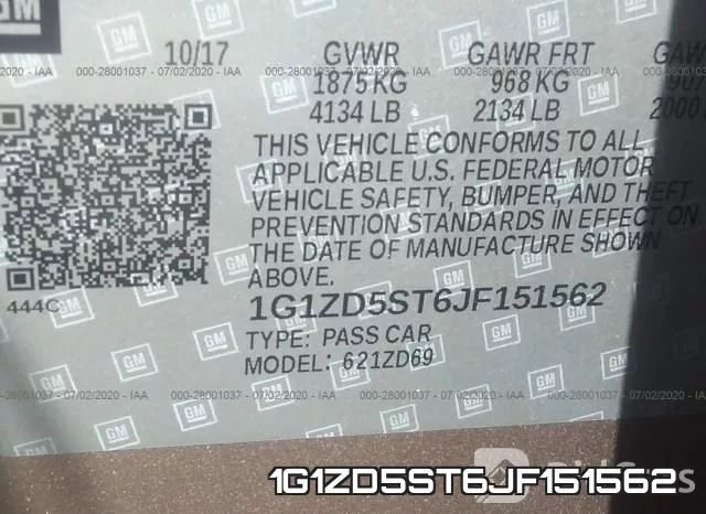 1G1ZD5ST6JF151562 фото 10