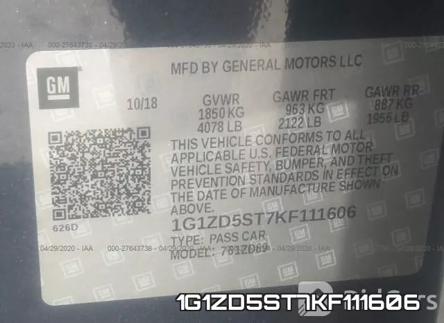 1G1ZD5ST7KF111606 фото 10