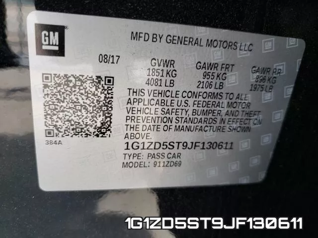1G1ZD5ST9JF130611 фото 2