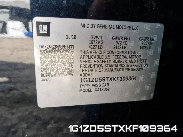 1G1ZD5STXKF109364 фото 2