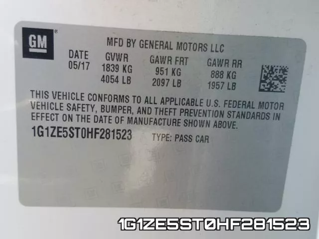 1G1ZE5ST0HF281523 фото 2