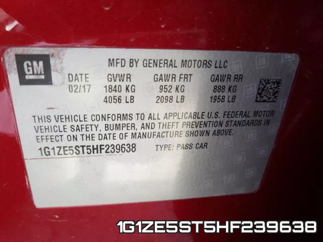 1G1ZE5ST5HF239638 фото 2