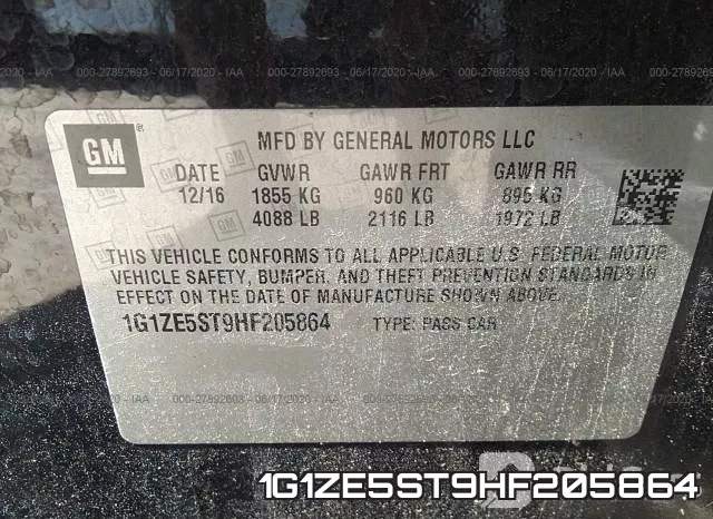 1G1ZE5ST9HF205864 фото 10