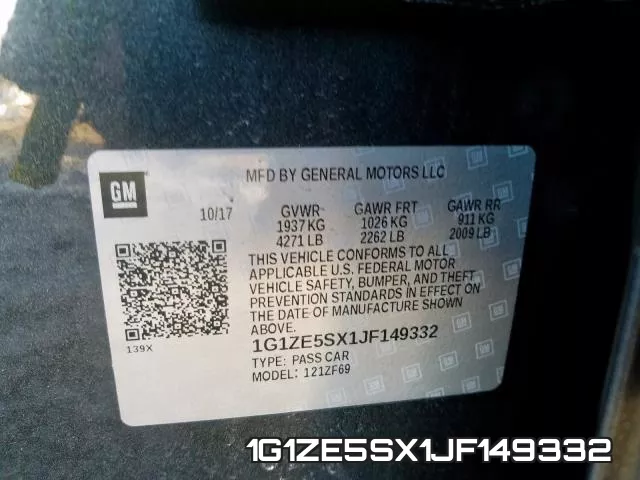 1G1ZE5SX1JF149332 фото 2