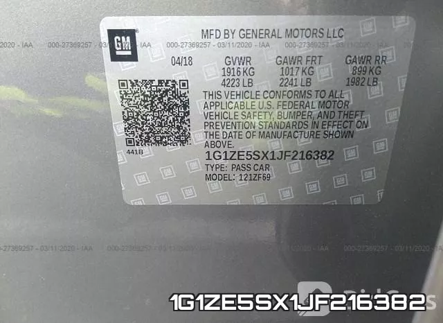 1G1ZE5SX1JF216382 фото 10