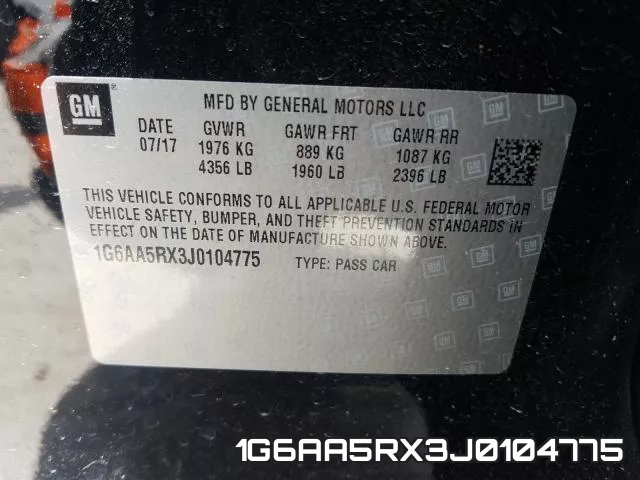 1G6AA5RX3J0104775 фото 2
