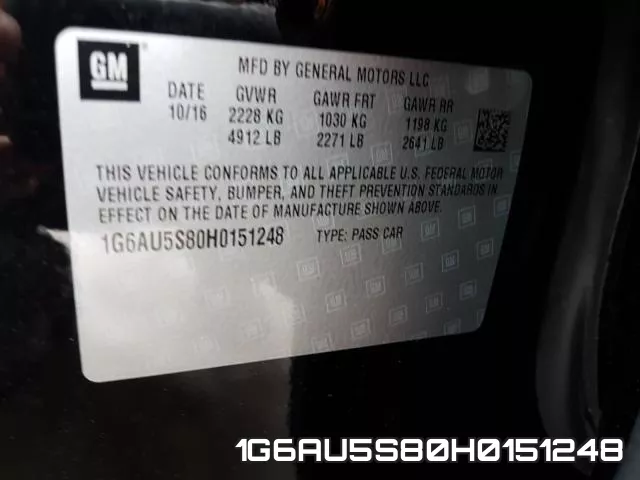1G6AU5S80H0151248 фото 2